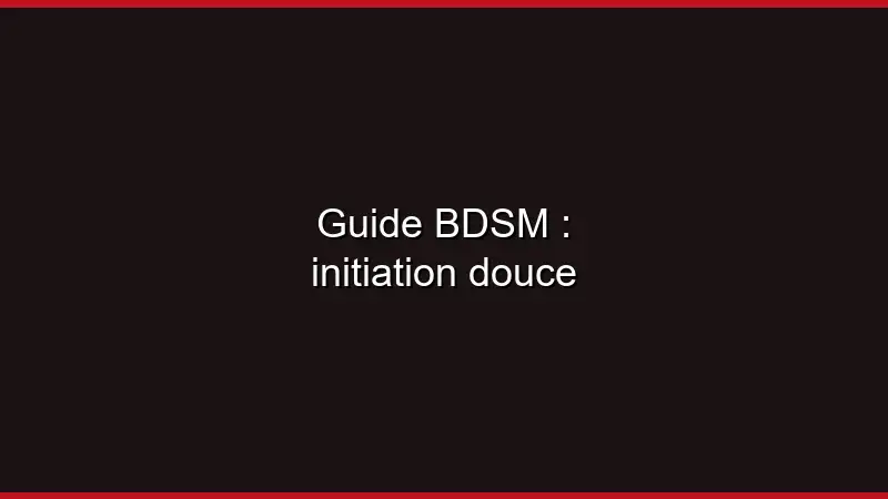 Guide BDSM : initiation douce