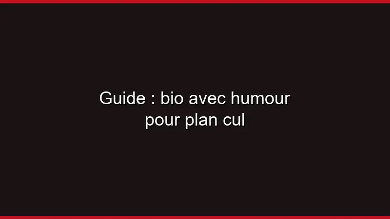 Guide : bio avec humour pour plan cul