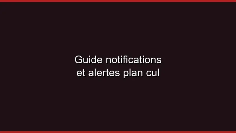 Guide notifications et alertes plan cul
