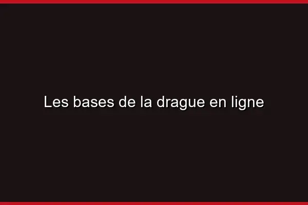 Les bases de la drague en ligne