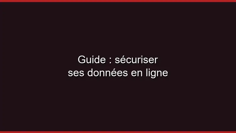 Guide : sécuriser ses données en ligne